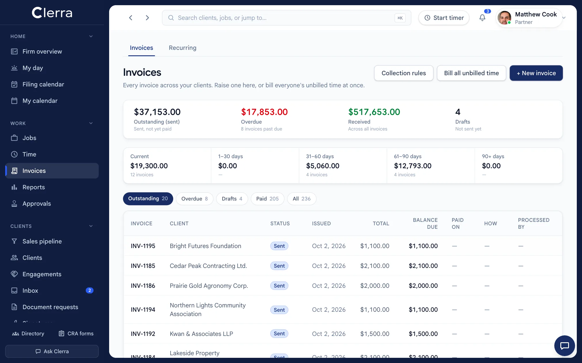Bill unbilled time in one click and get paid online